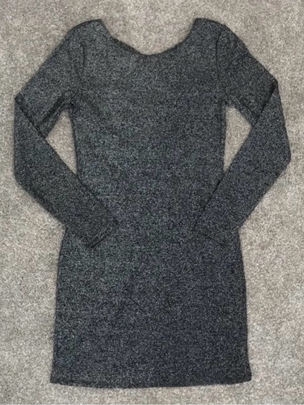 H&M Slate Gray Shimmer Longsleeve Dress - Small